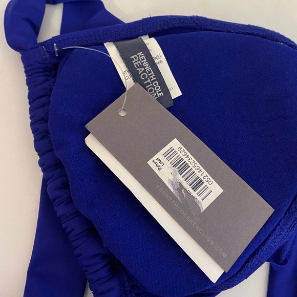 Kenneth Cole Reaction Blue Ruffled Swim Top - Picture 5 of 6